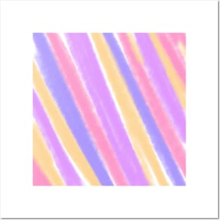 Pink Purple blue yellow pastel watercolor art Posters and Art